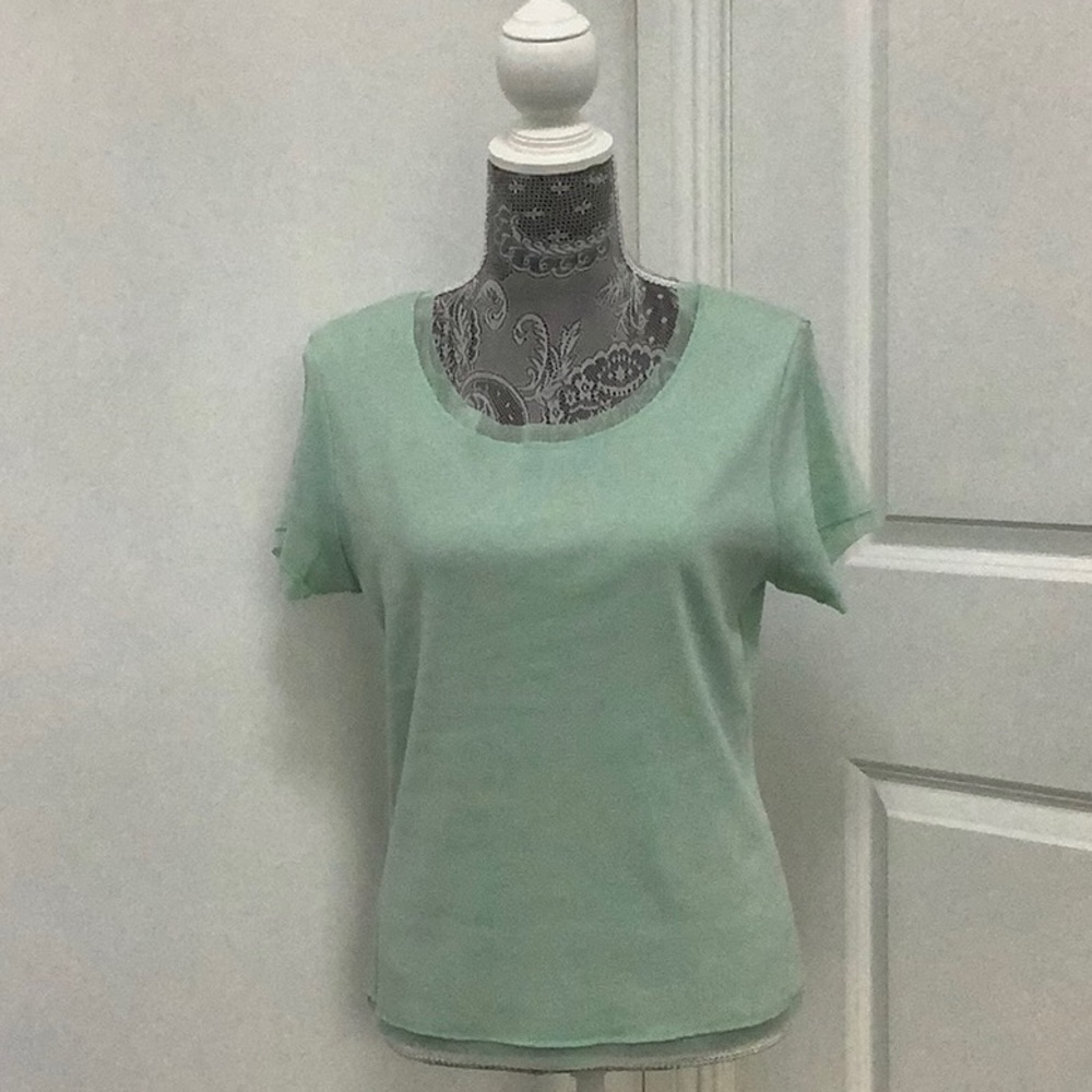 Jason Maxwell Green Fitted Short Sleeve Tee, Size L